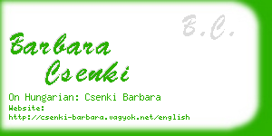 barbara csenki business card